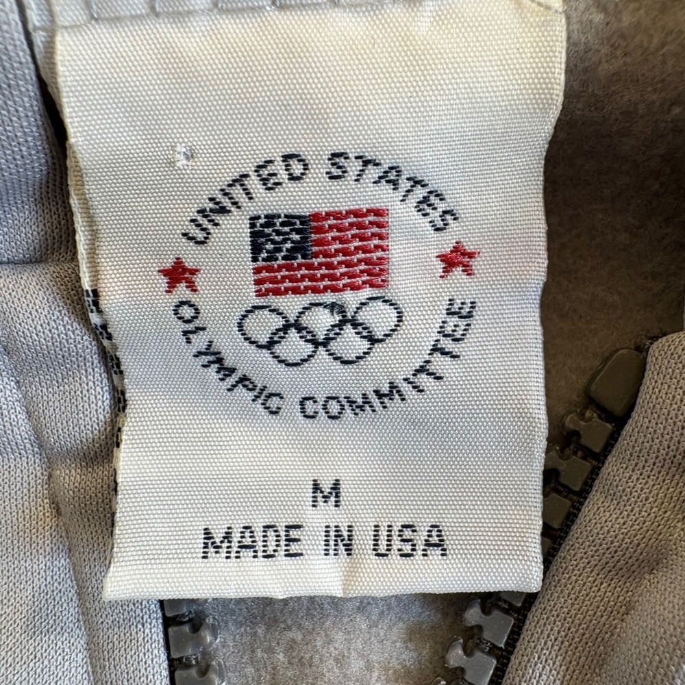 Vintage 90s Team USA Olympic Full Zip Hoodie M Made in USA Jacket - Picture 6 of 8